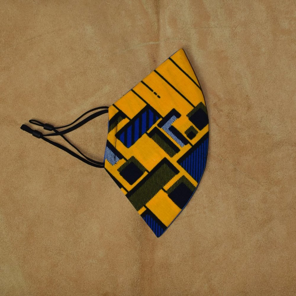 Face Mask Men's African print/Color block Style - Picture 6 of 7
